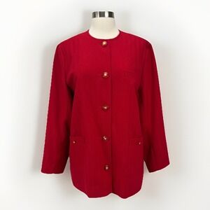 Avoca Collection VTG Red Wool Blazer Jacket‎ Classic Ireland Holiday Old Money
